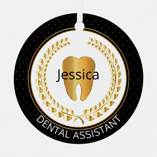 🦷 Assistentin, Hygienist, Student - eine Seite Ornament Aus Metall (Vorderseite)