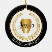 🦷 Assistentin, Hygienist, Student Keramik Ornament (Vorne)