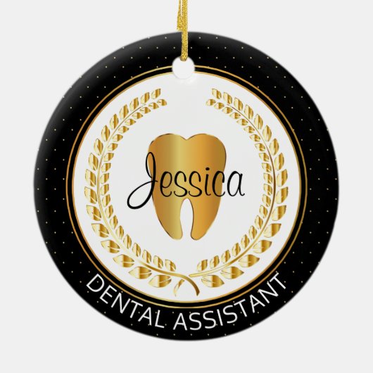 🦷 Assistentin, Hygienist, Student Keramik Ornament (Hinten)