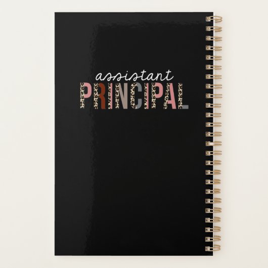 Assistentin Principal Leopard Print Funny Geschenk Planer (Rückseite)