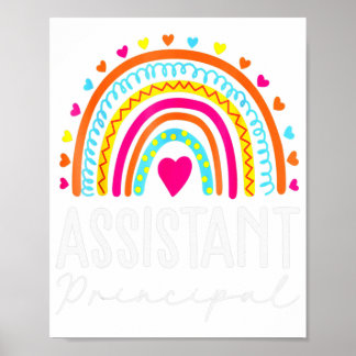 Assistentin Principal Rainbow Heart Job Title Scho Poster