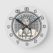 Assistentin Runde Wanduhr (Vorderseite)