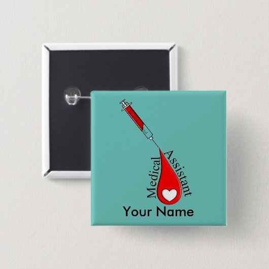 Assistenzarzt-Blut-Tropfen-Kunst Button (Vorne & Hinten)