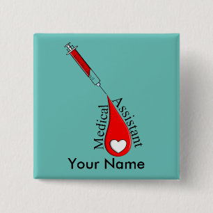 Assistenzarzt-Blut-Tropfen-Kunst Button