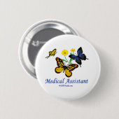 Assistenzarzt-Schmetterling Button (Vorne & Hinten)