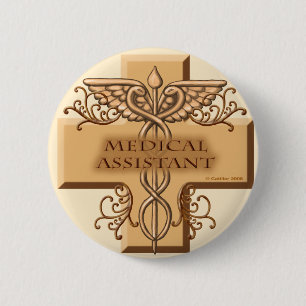 Assistenzärztin Caduceus Button