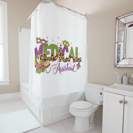 Assistenzärztin - Mardi Gras Duschvorhang (Beispiel)