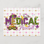 Assistenzärztin - Mardi Gras Postkarte (Vorderseite)