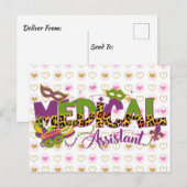 Assistenzärztin - Mardi Gras Postkarte (Vorne/Hinten)