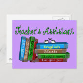 Assistenzgeschenke des Lehrers "Stapel der Bücher" Postkarte (Vorne/Hinten)