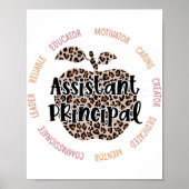 Assistenzkraft Leopard Apple Job Title School Poster (Vorne)