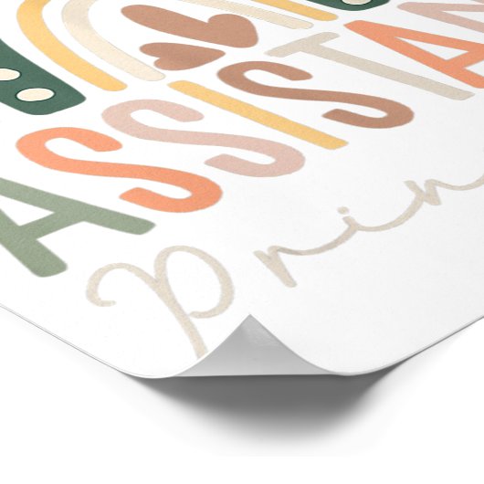 Assistenzkraft Rainbow Funny Job Title Poster (Ecke)