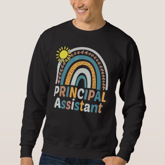 Assistenzkraft Rainbow Job Title School Sweatshirt (Vorderseite)