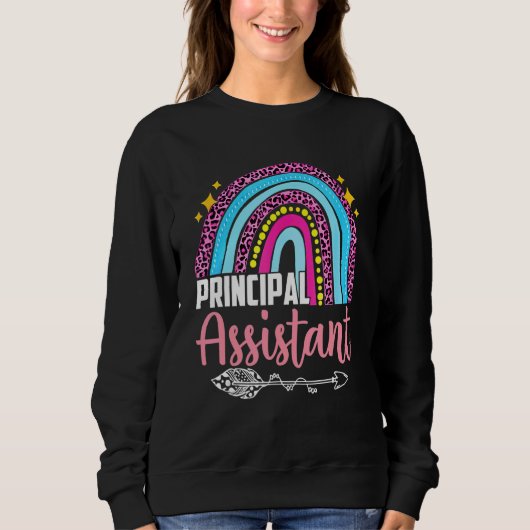 Assistenzkraft Rainbow Job Title School Sweatshirt (Vorderseite)