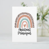 Assistenzkraft Rainbow Leopard Funny Gift Dankeskarte (Stehend Vorderseite)