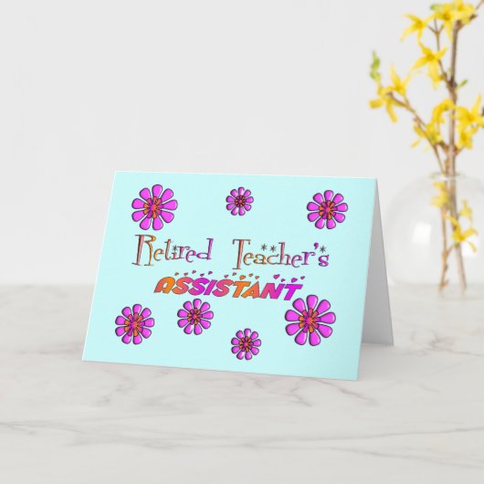 AssistenzlehrerIn Retro-Blume Karte (Gelbe Blume)
