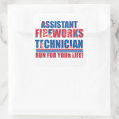 Assistenztechniker am 4. Juli Quadratischer Aufkleber (Tasche)