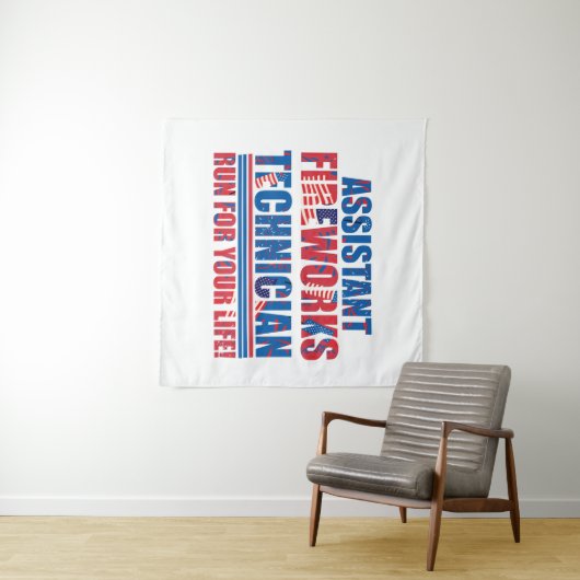 Assistenztechniker am 4. Juli Wandteppich (Beispiel (Horizontal))