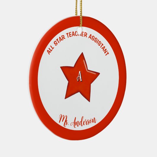 Assistenzverzierung für personalisierte Lehrer Keramikornament (Rechts)