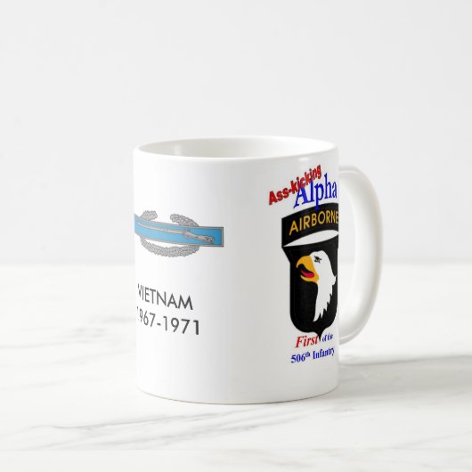 asskicking Alpha, currahee seal2, cib, VIETNAM1… Kaffeetasse (VorderseiteRechts)