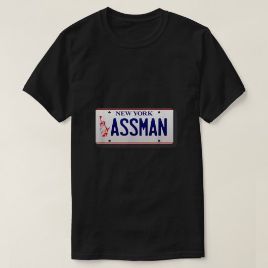Assman New York License Plate Funny1953 T-Shirt (Design vorne)