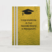 Associate-Abschluss in Management-Imitate Gold Car Dankeskarte (Vorderseite)