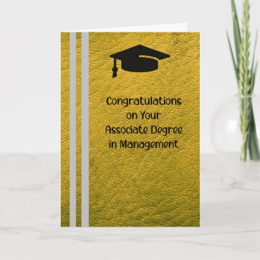 Associate-Abschluss in Management-Imitate Gold Car Dankeskarte (Vorderseite)