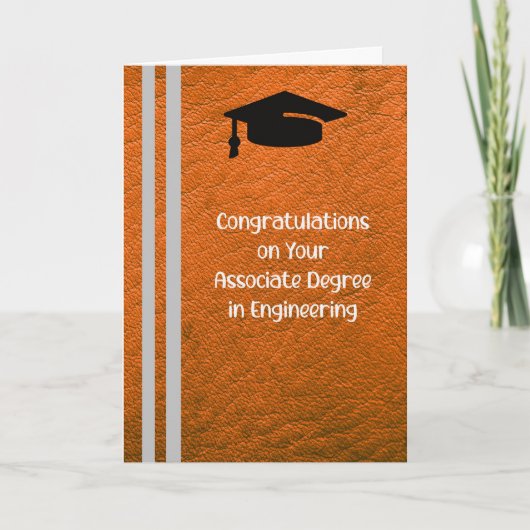 Associate Degree in Engineering Card Orange Dankeskarte (Vorderseite)