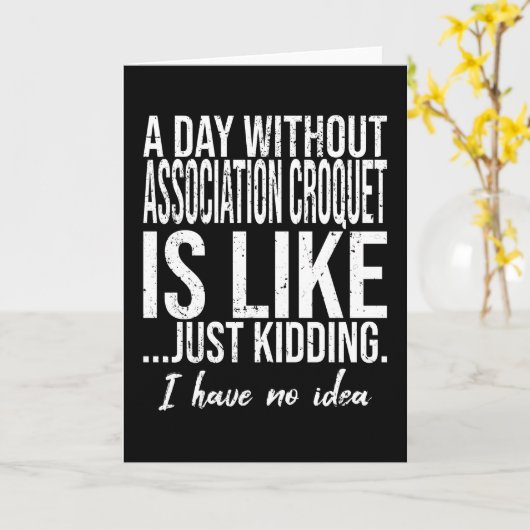 Association Croquet lustige Geschenkidee Karte (Gelbe Blume)