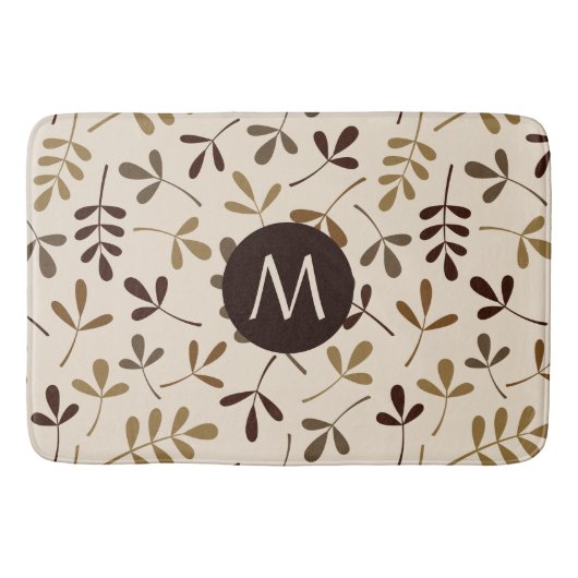 Assorted Blätter Gold Browns CRM PTn (Personalisie Badematte (Vorderseite)