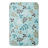 Assorted Blätter Teals Cream Gold Brown Ptn Badematte (Vorderseite Vertikal)