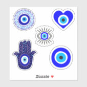 Assorted Blue Evil Griechisches Auge Hamsa Aufkleb Aufkleber (Blatt)