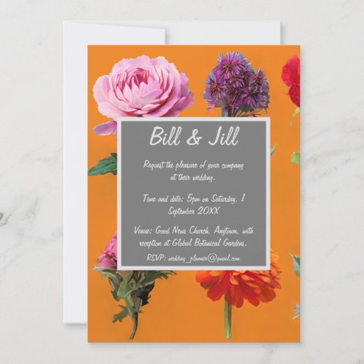 Assorted Blume Daisy Wedding Einladung (Vorderseite)