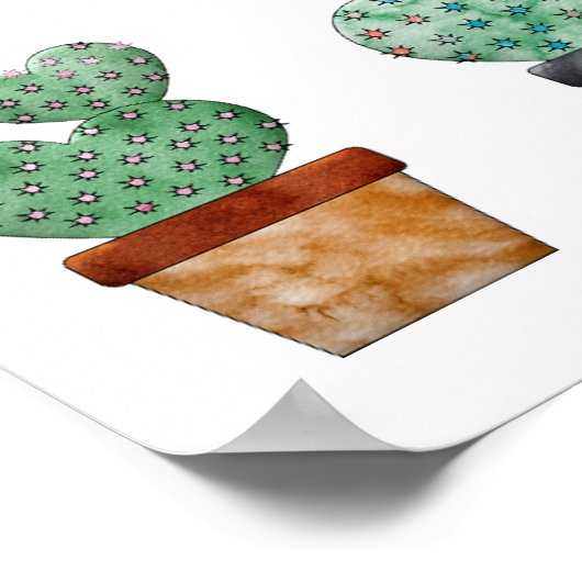 Assorted Cactus Pflanze Thunder_Cove Poster (Ecke)