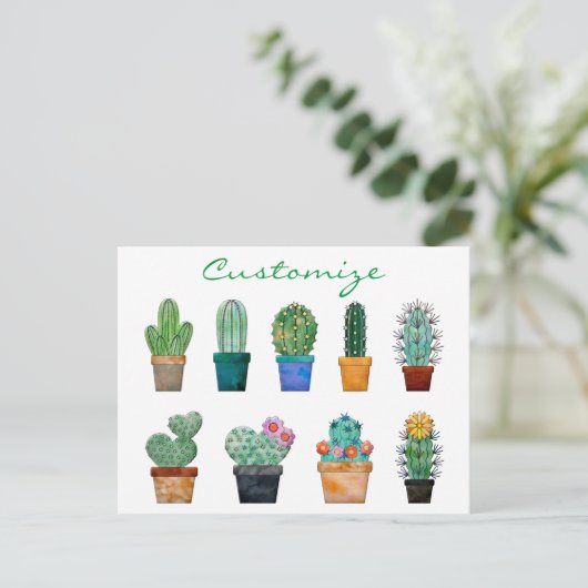 Assorted Cactus Pflanze Thunder_Cove Postkarte (Stehend Vorderseite)
