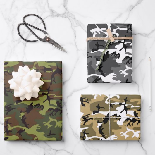 Assorted Camouflage Geschenkpapier Set (Vorderseite)