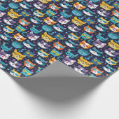 Assorted Cat Faces Funny Cool Cats Geschenkpapier (Ecke)