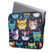 Assorted Cat Faces Funny Cool Cats Laptopschutzhülle (Vorderseite Links)