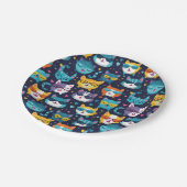 Assorted Cat Faces Funny Cool Cats Pappteller (Schrägansicht)