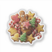 Assorted Christmas Cookie Mix Holiday Treat Aufkleber (Vorderseite)