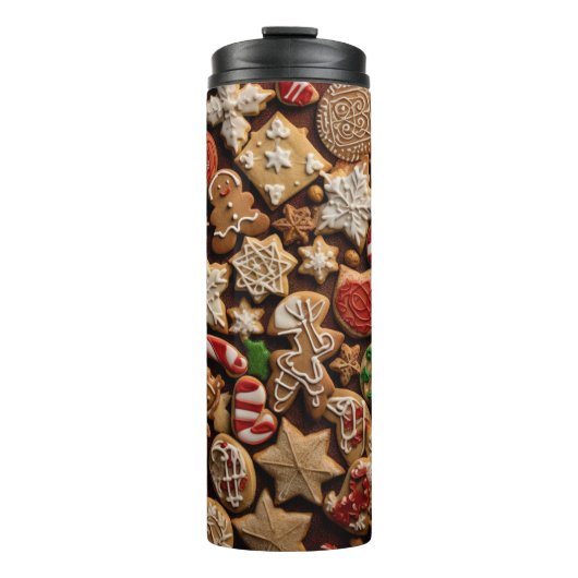 Assorted Christmas Cookies Pattern Thermosbecher (Vorderseite)