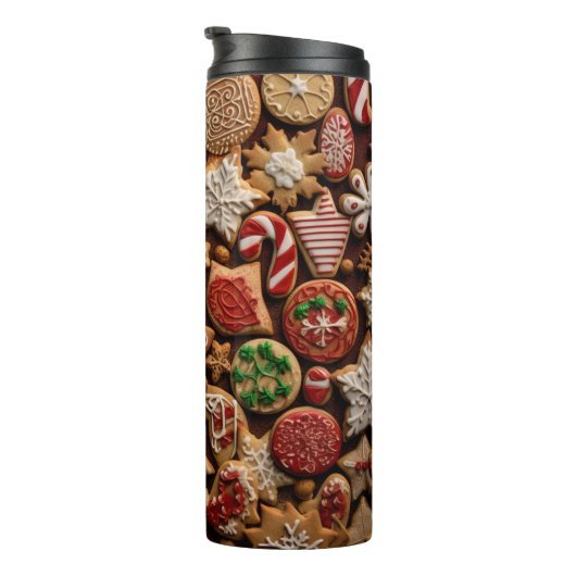 Assorted Christmas Cookies Pattern Thermosbecher (Nach rechts gedreht)