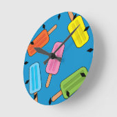 Assorted Colorful Popsicles Pattern Runde Wanduhr (Winkel)