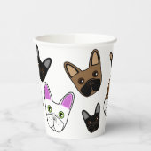 Assorted French Bulldog Face Pappbecher (Links)
