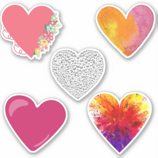 Assorted Heart Stickers Aufkleber (Vorderseite)