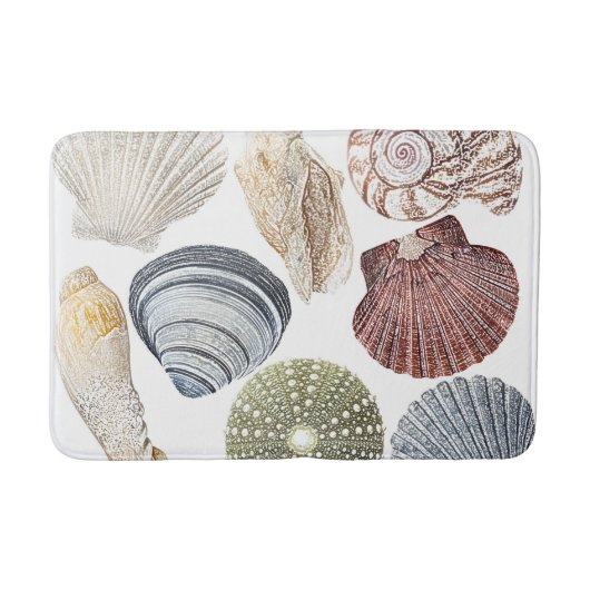 Assorted Muscheln Coastal Beach House Badematte (Vorderseite)