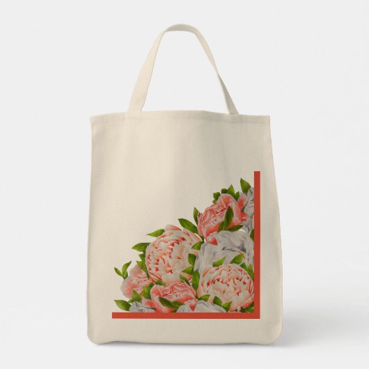 Assorted Peonies on a Grocery Tasche (Rückseite)