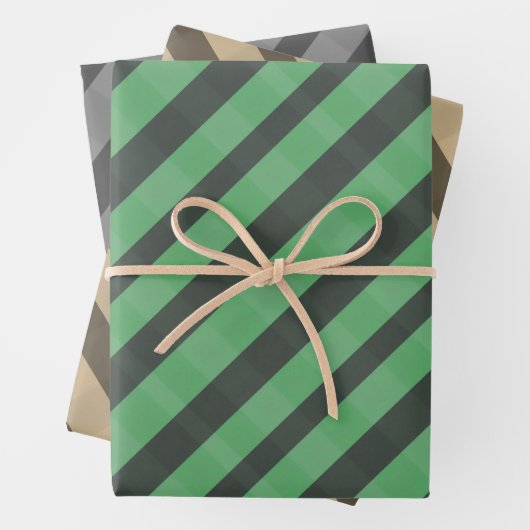 Assorted Plaid Green Brown Gray Geschenkpapier Set (Beispiel)