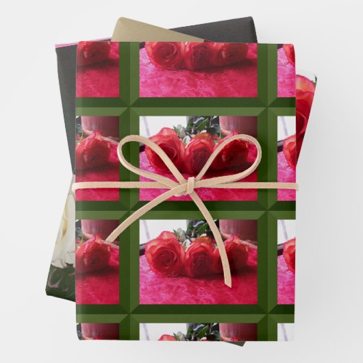 Assorted Rose Images Wrapping Paper Sheets Geschenkpapier Set (Beispiel)
