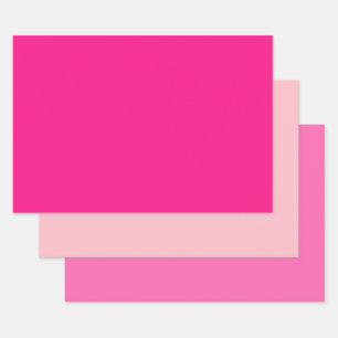 Assorted Solid Pink Geschenkpapier Set